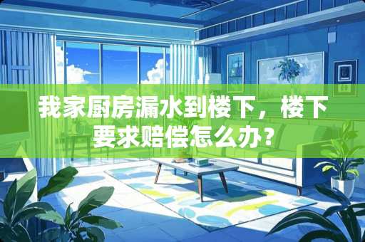 我家厨房漏水到楼下，楼下要求赔偿怎么办？