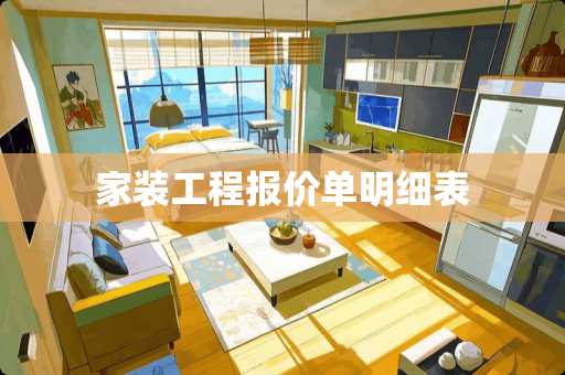 家装工程报价单明细表