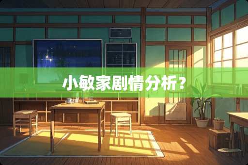 小敏家剧情分析？