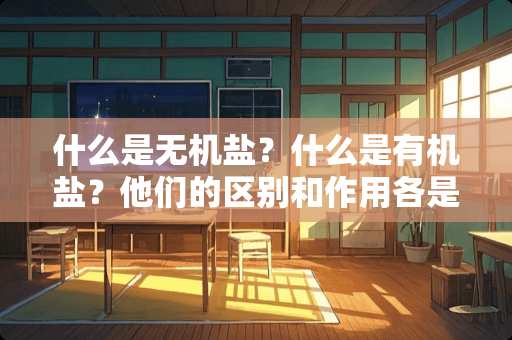 什么是无机盐？什么是有机盐？他们的区别和作用各是什么？