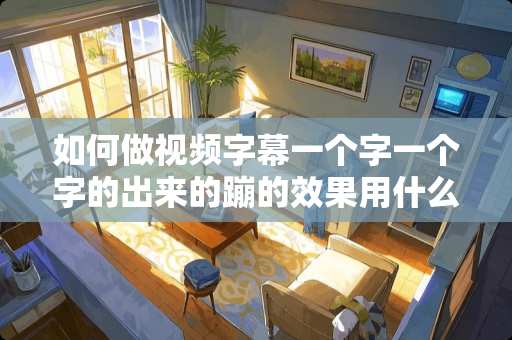 如何做视频字幕一个字一个字的出来的蹦的效果用什么工具？