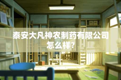 **大凡神农制药有限公司怎么样？