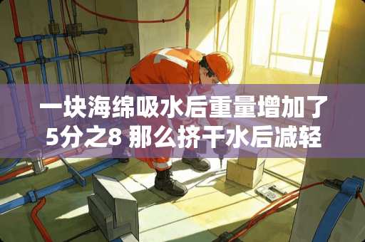 一块海绵吸水后重量增加了5分之8 那么挤干水后减轻了多少？