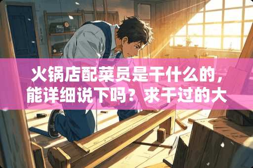 火锅店配菜员是干什么的，能详细说下吗？求干过的大佬说一下，谢谢