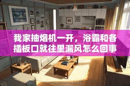 我家抽烟机一开，浴霸和各插板口就往里漏风怎么回事？