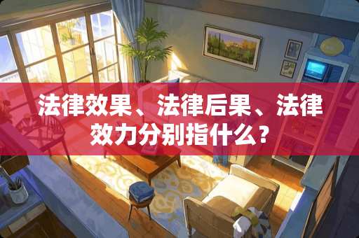 法律效果、法律后果、法律效力分别指什么？