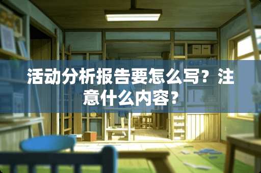 活动分析报告要怎么写？注意什么内容？