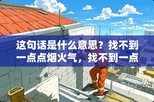 这句话是什么意思？找不到一点点烟火气，找不到一点点有血有肉的**。
