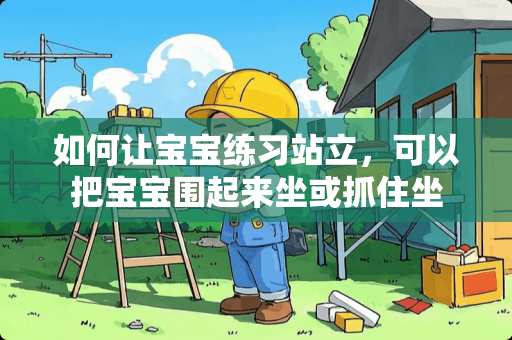 如何让宝宝练习站立，可以把宝宝围起来坐或抓住坐