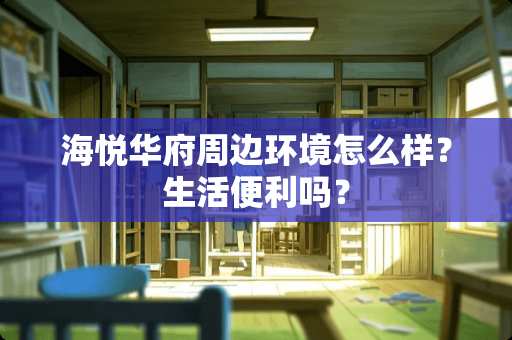 海悦华府周边环境怎么样？生活便利吗？