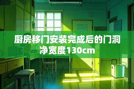 厨房移门安装完成后的门洞净宽度130cm