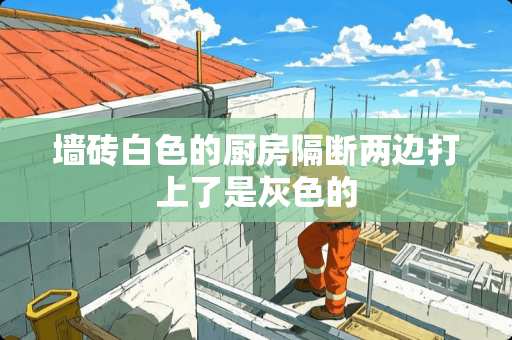 墙砖白色的厨房隔断两边打上了是灰色的