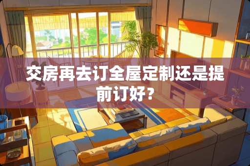 交房再去订全屋定制还是提前订好？