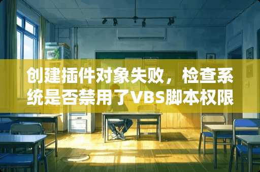 创建插件对象失败，检查系统是否禁用了VBS脚本权限如何解决？