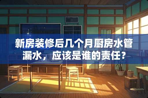 新房装修后几个月厨房水管漏水，应该是谁的责任？