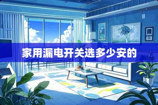 家用漏电开关选多少安的