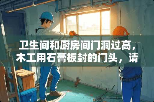 卫生间和厨房间门洞过高，木工用石膏板封的门头，请问石膏板上怎么贴