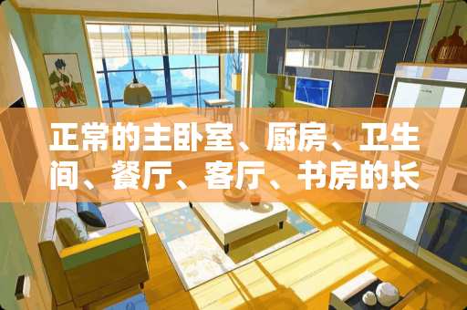 正常的主卧室、厨房、卫生间、餐厅、客厅、书房的长和宽是几米还有双人床的尺寸