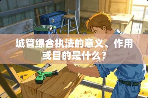 **综合执法的意义、作用或目的是什么？