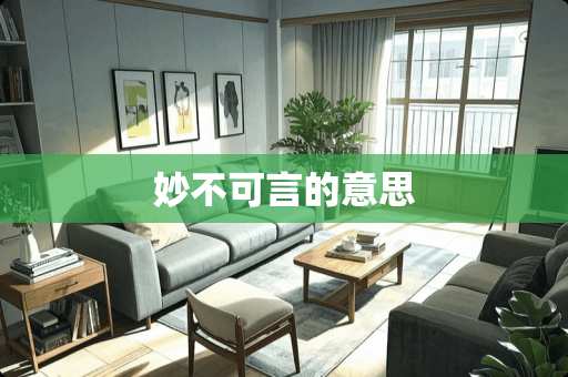 妙不可言的意思