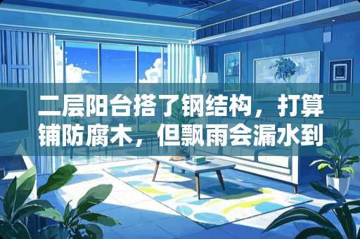 二层阳台搭了钢结构，打算铺防腐木，但飘雨会漏水到下层，改铺什么可以解决防水问题？