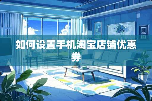 如何设置手机淘宝店铺优惠券