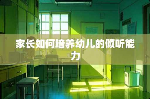 家长如何培养幼儿的倾听能力