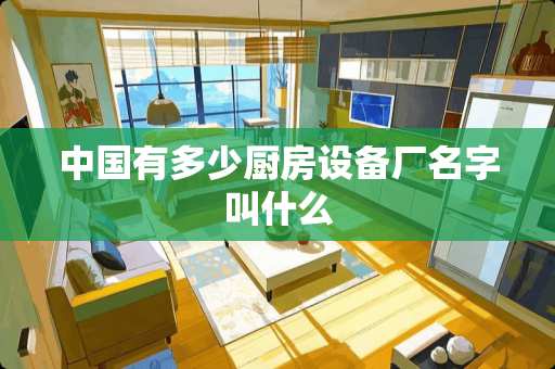 中国有多少厨房设备厂名字叫什么