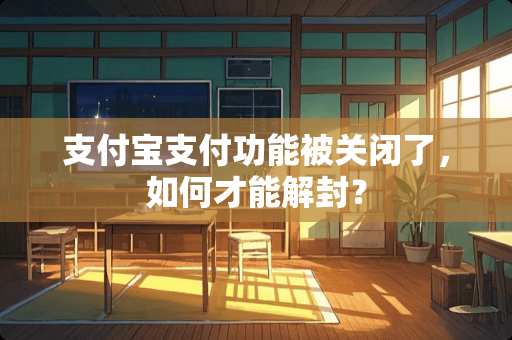 支付宝支付功能被关闭了，如何才能解封？