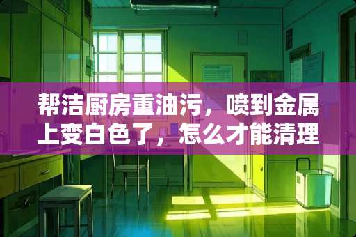 帮洁厨房重油污，喷到金属上变白色了，怎么才能清理？