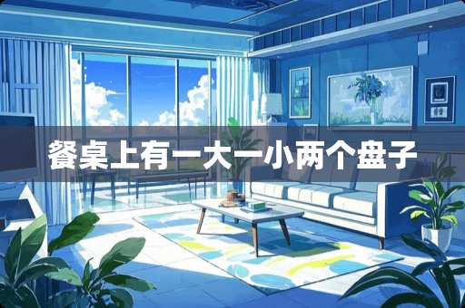 餐桌上有一大一小两个盘子