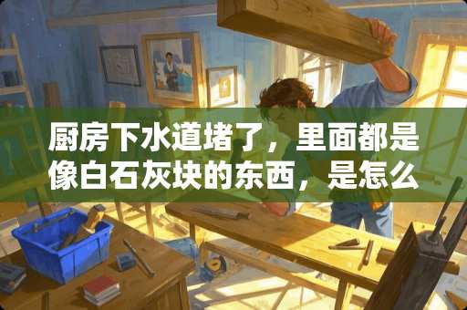 厨房下水道堵了，里面都是像白石灰块的东西，是怎么回事？应如何解决？