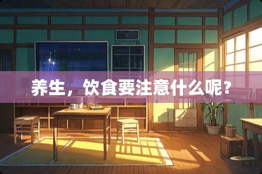 养生，饮食要注意什么呢？