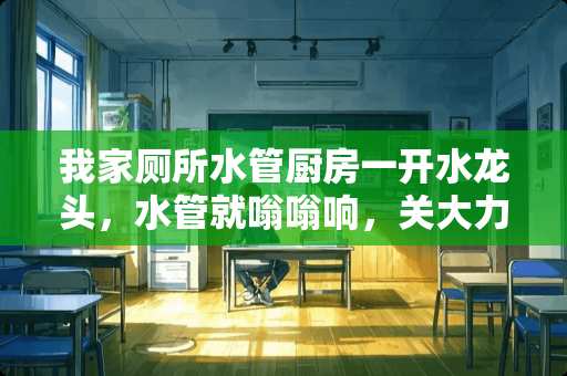 我家厕所水管厨房一开水龙头，水管就嗡嗡响，关大力一点，就会哐当一声！