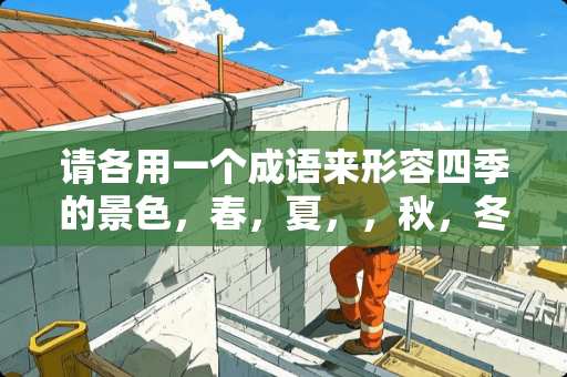 请各用一个成语来形容四季的景色，春，夏，，秋，冬，
