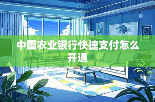中国农业银行快捷支付怎么开通