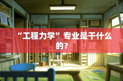 “工程力学”专业是干什么的？