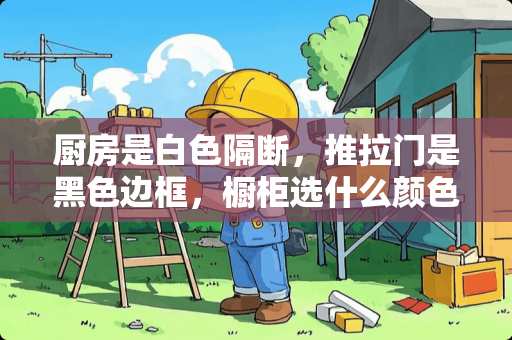 厨房是白色隔断，推拉门是黑色边框，橱柜选什么颜色合适？