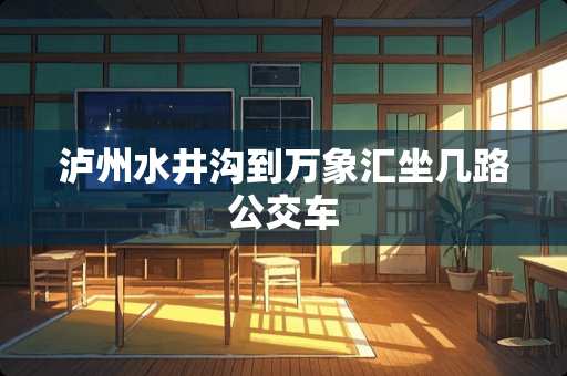 泸州水井沟到万象汇坐几路公交车