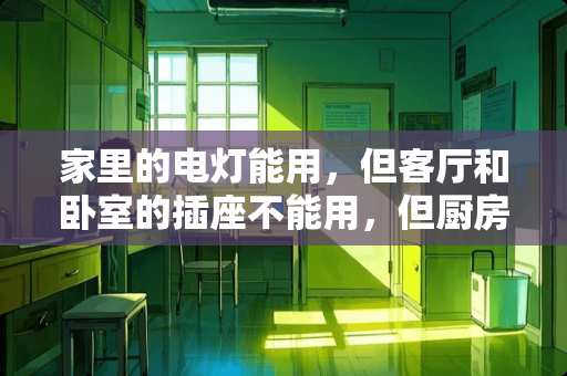 家里的电灯能用，但客厅和卧室的插座不能用，但厨房的插座又能用。开始还以为停电。