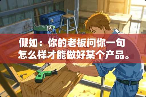 假如：你的老板问你一句 怎么样才能做好某个产品。 做的更好，你会怎么回答？
