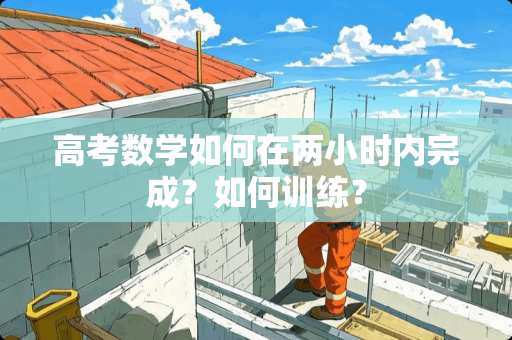 高考数学如何在两小时内完成？如何训练？