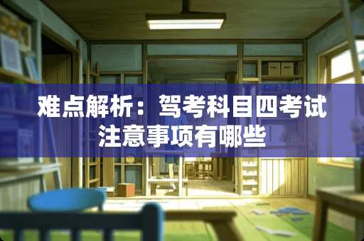 难点解析：驾考科目四考试注意事项有哪些