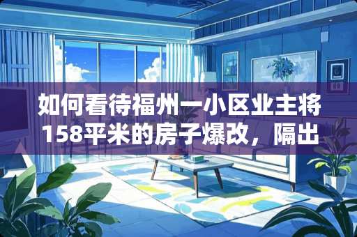 如何看待福州一小区业主将158平米的房子爆改，隔出24间房 你有什么坚持至今的好习惯吗