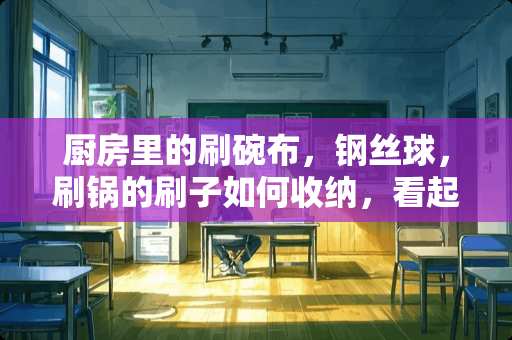 厨房里的刷碗布，钢丝球，刷锅的刷子如何收纳，看起来干净，整齐