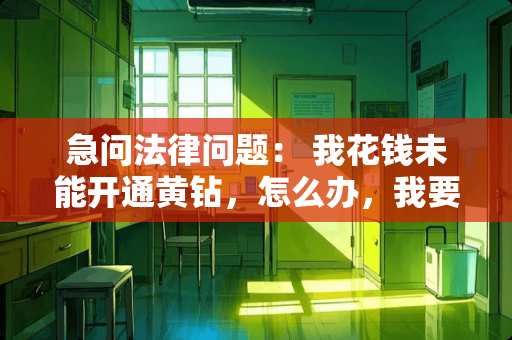 急问法律问题： 我花钱未能开通黄钻，怎么办，我要投诉腾讯