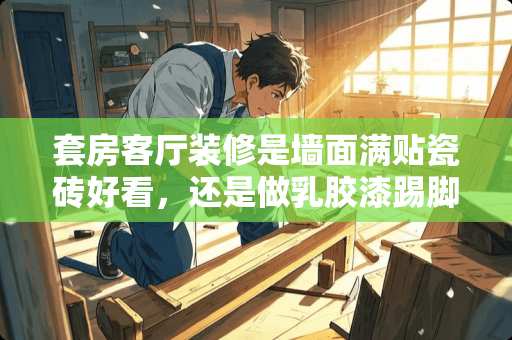 套房客厅装修是墙面满贴瓷砖好看，还是做乳胶漆踢脚线好看 新房装修是选大瓷砖还是小瓷砖好