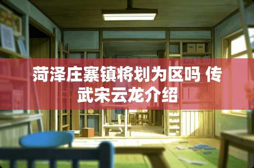 菏泽庄寨镇将划为区吗 传武宋云龙介绍