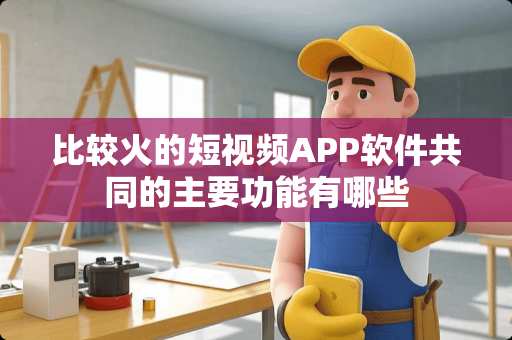 比较火的短视频APP软件共同的主要功能有哪些