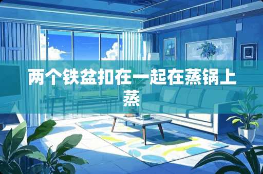 两个铁盆扣在一起在蒸锅上蒸